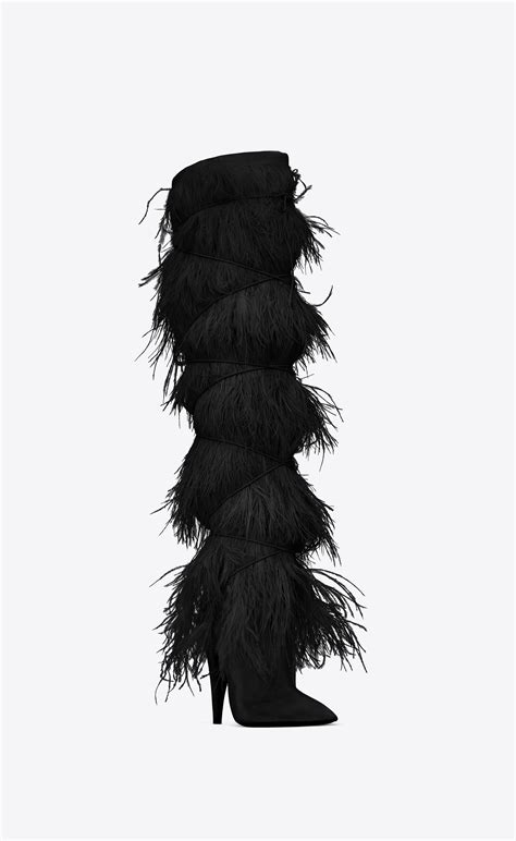 ysl ostrich feather boots|Saint Laurent Yeti Over.